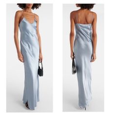 Nwt Nili Lotan Spaghetti Silk Charmeuse Flowy Cami Gown Slip Dress Womens Small Silver Color - Msrp: $595.00 - Unlined - Pull-On Styling With Adjustable Shoulder Straps - Lightweight Flowy Charmeuse Fabric - V-Neckline - 100% Silk - Made In Usa - Dry Clean Only Maxi, Satin Dress, Silky, Flowy, Slipdress, Gown Dress, Classy, Sophisticated, Modest, Classic, Summer, Resort Wear, Honeymoon, Cottagecore Sleek Silk Floor-length Slip Dress, Chic White Floor-length Slip Dress, Nili Lotan Slip Dress, Maxi Satin Dress, Summer Resort Wear, Modal Satin V-neck Slip Dress For Sleep, Satin V-neck Summer Nightgown, Charmeuse Fabric, Nili Lotan