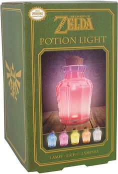 the legend of zelda potton light is in its box with four different colors