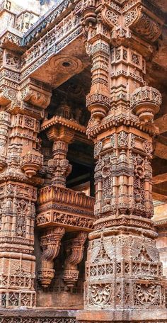 an intricately carved stone structure in india