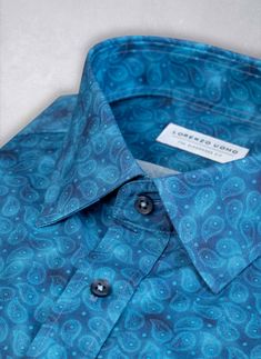 From our Portofino Print collection, the highlight of this shirt is the gorgeous and subtle paisley patterned fabric, executed and woven in unique shades of blue by master craftsmen in Austria. Subtle and elegant, the "Paisley Dark" in Multi-Blue Shirt is extremely versatile, and worn equally at ease during the day or at night. The Alexander is the trimmest of all our fits, calibrated to accentuate a lean, athletic body type. • Trimmest Fit • 100% Cotton • Spread Collar • Imported • Item # LUW9F Turtleneck Hoodie, Athletic Body Type, Perfect White Shirt, Athletic Body, Grey Tie, Hoodie Cardigan, Business Casual Dresses, Polo Blue, During The Day