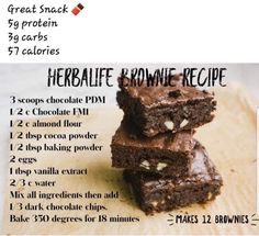 chocolate brownie recipe with ingredients labeled