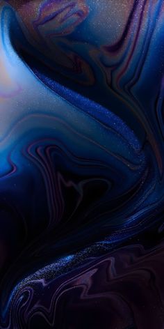 an abstract painting with blue and purple colors