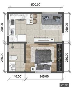 the floor plan for a small apartment