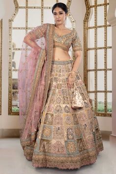 The perfect choice for the unconventional bride, our Bridal Lehenga BL-276 is Multi Embroidered with Zardozi and sequin work, creating a unique and eye-catching piece. Make a statement on your big day with this lehenga. Off Shoulder Lehenga, Different Body Sizes, Unconventional Bride, Sheer Dupatta, Brocade Lehenga, Long Flared Skirt, Mood Designer Fabrics, Latest Bridal Lehenga