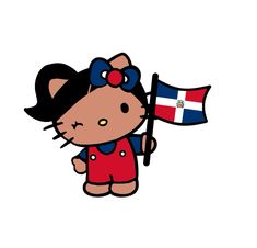 a hello kitty holding a flag on top of a white background with the word england in it