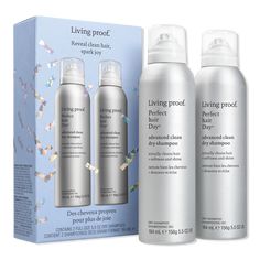 Reveal Clean Hair, Spark Joy Holiday Kit - PHD ADVANCE CLEAN DRY SHAMPOO DUO 11.0OZBenefitsCleans and cares as well as a rinse-out shampooAdds softness and shineLeaves no visible or textured residueBalances scalp's sebum levelsProvides pollution protectionDetoxifies scalpAll hair typesFormulated without silicones, sulfates (SLS + SLES), parabens, phthalates, and formaldehyde. PETA-certified cruelty-free, color safe, Keratin-safe, and safe for chemically treated hair*Source: Circana/U.S. Prestige Clean Dry Shampoo, Shampoo Brands, Dry Shampoo Hairstyles, Beauty Event, Clean Hair, Living Proof, Spark Joy, Treated Hair, Hair Shampoo