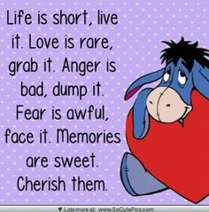 a cartoon character holding a heart with the words life is short, live it love is rare