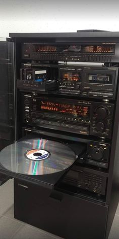 a cd player sitting on top of a table