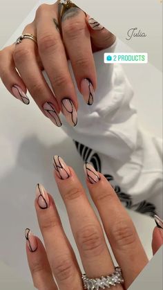 Line Work Nails, Edgy Nails, Grunge Nails, Minimal Nails, Soft Nails, Minimalist Nails, Dream Nails, Funky Nails, Pretty Acrylic Nails