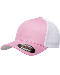 Adult 6-Panel Trucker Cap - PINK/ WHITE - OS | Flexfit Adult 6-Panel Trucker Cap in Pink/White FF, MC, W, T Bill Harder, Hanging With Friends, White Charcoal, Hat Band, Black Charcoal, Dark Navy, Trucker Cap, Polyester Spandex, Hats For Women