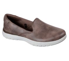 Reward yourself with smart versatile style and advanced flexible comfort in the Skechers On the GO Flex - Lavish shoe. Smooth 'Perform Tex' microfiber fabric upper in a casual comfort slip on walking sneaker moc with Air-Cooled Goga Mat insole, ULTRA GO cushioned midsole and flexible design sole. | Skechers Women's On-the-GO Flex - Lavish Shoes Brown Slip-on Walking Shoes, Slip-on Brown Walking Shoes, Leather Slip-on Walking Shoes Medium Width, Brown Slip-on Walking Shoes With Cushioned Footbed, Beige Slip-on Walking Shoes With Cushioned Footbed, Walking Sneakers, Fabric Shoes