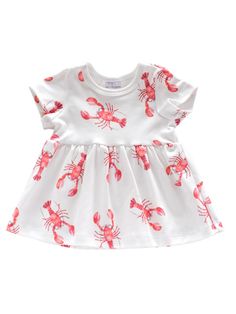 Organic Lobster Baby Dress Weston Table Organic Dress, Ink In Water, Baby Pajamas, Print Bodysuit, Organic Baby, Tank Dress, Ruffle Dress, Baby Dress, Dress Making