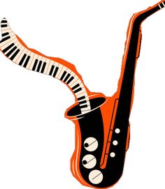 an orange and black musical instrument with piano keys