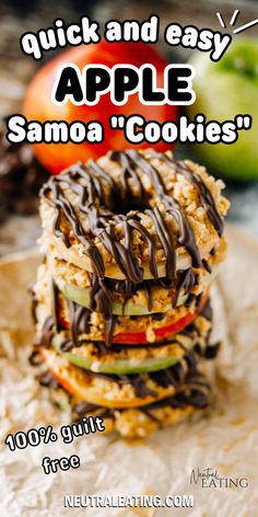 3 Ingredient Samoa Cookie Recipe! Healthy Cookie Recipes. Samoa Cookies Recipe, Samoas Cookies, Samoas Recipe, Recipes With Apples, No Bake Healthy, Samoa Cookie, Cookies Easy Recipe