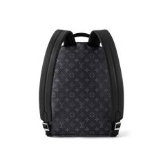 LOUIS VUITTON® - Discovery Backpack Pm - Eclipse Luxury Coated Canvas Backpack For Everyday, Backpack With Dust Bag In Coated Canvas, Coated Canvas Backpack With Dust Bag, Luxury Travel Backpack With Logo, Luxury Everyday Backpack With Logo, Designer Black Coated Canvas Backpack, Luxury School Bags With Logo, Classic Logo Standard Backpack, Luxury Black Leather Backpack In Coated Canvas