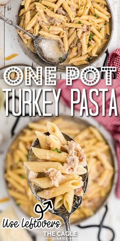 one pot turkey pasta is an easy and delicious dinner that's ready in less than 30 minutes