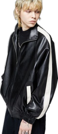 Vegan Leather, Jumper, Leather, Black