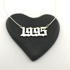 ( Year Necklace, Personalized Number Necklace, Personlized Gifs, Old English Letter Number Necklace, Date Necklace, Custom Jewelry Design ) Our products are carefully prepared by our company from 925 Sterling silver. We offer you years of experience, product and service quality. - METARIAL - High Quality 925 sterling Silver - FINISHED COLOR - Silver Gold Rose Gold - CHAIN LENGTH - 14 inches 16 inches 18 inches 20 inches This necklace is the perfect gift for you loved ones. We wish you to use our Year Necklace, Date Necklace, Old English Letters, Number Necklace, Customized Jewelry, English Letter, Service Quality, Rose Gold Chain, Custom Jewelry Design