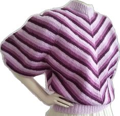 Retro Purple Winter Tops, Trendy Purple Knitted Tops, Purple Knit Sweater For Spring, Mauve Sweater, Sweater Color Block, Lavender Sweater, Big Sleeves, Summer Sweater, Summer Sweaters