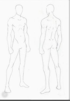 an outline drawing of a male mannequin