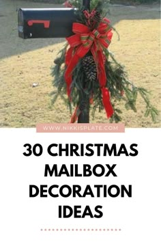 30 Christmas Mailbox Decoration Ideas Mailbox Ideas For Christmas, Simple Christmas Mailbox Decor, Christmas Mailbox Bows, Diy Christmas Mailbox Decor, Santa Mailbox Ideas Diy Outside, Christmas Decorated Mailboxes, Mailbox Holiday Decorations, Mailbox Wreath, Christmas Mail Box Decorations