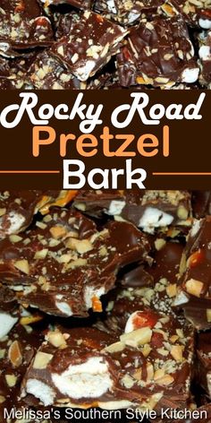 rocky road pretzel bark is an easy snack for kids and adults