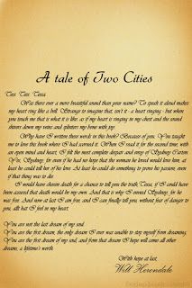 a tale of two cities written in cursive writing