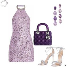 Luxury Designer Purple Dress, Tecna Aesthetic, Luxury Bags Purple, Purple Luxury Bag, Dior Purple Dress, Luxury Designer Purple Bag, Jisoo Outfit, Blackpink Disney, Purple Outfits