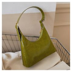 Size: Green Elegant Green Shoulder Baguette Bag, Elegant Green Baguette Shoulder Bag, Spring Shopping Baguette Satchel Bag, Spring Satchel Baguette Bag For Shopping, Chic Green Rectangular Hobo Bag, Green Retro Shoulder Bag For Shopping, Vintage Green Shoulder Bag For Shopping, Everyday Green Rectangular Baguette Bag, Green Retro Shoulder Bag For Errands