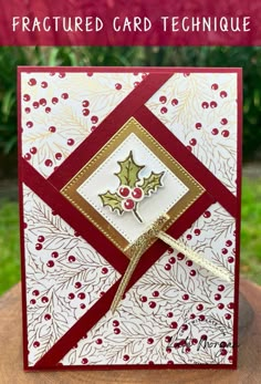 a christmas card with holly leaves on it and the words, how to make a handmade