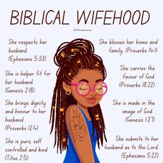 a girl with glasses on her face and the words biblical wife written in front of her