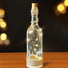 a bottle that has some lights in it