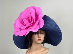 "Vogue hats are perfect for horse racing events, church, the Kentucky derby, weddings, garden tea parties and charity events. 100% Brand new, hand made and high quality. Please feel free to ask me any questions or special requests. Please visit my other shop https://www.etsy.com/shop/BridalWorldAccessory One size hat.(20\" - 23.\") Brim is approx. 6\" Thank you for visiting my shop." Royal Blue Hat For Kentucky Derby, Royal Blue Hat For Royal Ascot Races, Royal Ascot Royal Blue Hat For Races, Garden Tea Parties, Hot Pink Party, Hat Wedding, Cocktail Hat, Woodland Hills, Kentucky Derby Hat