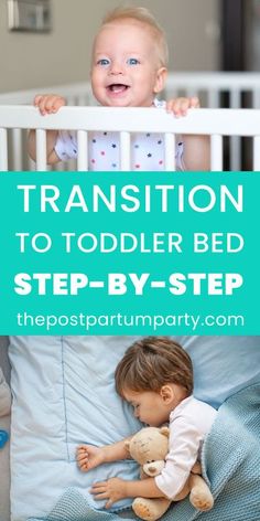 two toddlers in bed with the text transition to toddler bed step - by - step