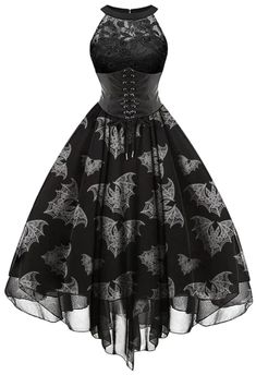 Halloween Gothic Steampunk Lace Dress | Retro Stage Retro Halloween Dress, Halloween Dress For Women, Rainbow Goth, Wonderland Room, Clothing Aesthetics, Halloween Dresses, Style Vert, Daily Dresses, Retro Stage