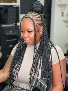 Braided Updo Half Up Half Down, Stitch Fulani Braids Hairstyles, Two Layer Feed In Braids, Layer Ideas, Hairstyles With Curls, Carrot Hairstyles, Cornrow Styles, Colored Box Braids, Tan Skin Blonde Hair