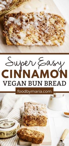 an easy cinnamon vegan bun bread recipe that is gluing and ready to be eaten