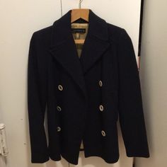 75% Wool 25% Nylon Never Worn Before Navy Outerwear For Office In Winter, Navy Zara Outerwear With Pockets, Zara Navy Outerwear With Pockets, Zara Wool Fitted Outerwear, Zara Wool Outerwear For Winter, Fitted Wool Outerwear From Zara, Zara Wool Formal Outerwear, Zara Wool Outerwear For Formal Occasions, Fitted Zara Outerwear For Cold Weather