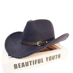 How many of you strive to spruce up your lifestyle? Opt for this cowboy hat. It is designed to provide extra sun protection with its wide brim feature, making it perfect for outdoor activities. This formal cap, made of high-quality wool, is highly appreciated by both boys and girls for its solid pattern work. A total necessity for your and your little one's wardrobe! Western Blue Wide Brim Sun Hat, Solid Country Fedora For Rodeo, Country Style Solid Fedora For Rodeo, Country Style Solid Color Hat For Ranch, Adjustable Western Felt Hat For Outdoor, Solid Wide Brim Felt Hat For Rodeo, Western Style Solid Color Hat Bands For Outdoor, Casual Hat Bands For Country Events, Country Style Wide Brim Solid Fedora