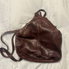 Gently Used Bed Stu Delta Leather Backpack. Looks Brand New! Only Used A Few Times. Luxury Pouch Backpack For Everyday Use, Soft Leather Crossbody Backpack For Errands, Modern Brown Leather Backpack For Errands, Leather Backed Shoulder Bag For Errands, Brown Leather Pouch Backpack For Everyday, Everyday Brown Leather Pouch Backpack, Brown Leather Backpack With Detachable Strap For Errands, Brown Leather Backpack For Errands, Brown Backpack With Removable Pouch For Errands