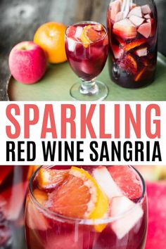 sparkling red wine sangria with oranges and apples