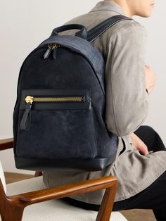 Sleek and sophisticated, TOM FORD's full-grain leather-trimmed 'Buckley' backpack has been crafted in Italy from croc-effect nubuck and finished with the brand's trademark oversized zips. The spacious interior has a padded pocket for a tablet and plenty of room for the rest of your kit. Designer Leather Backpack With Leather Trim, Luxury Backpack For Workwear, Luxury Backpack For Work, Luxury Leather Backpack With Palladium Hardware For Travel, Luxury Backpack With Palladium Hardware, Leather Backpack With Zipper Closure For Work, Designer Leather Backpack With Zipper Pocket, Luxury Backpack With Zipper Pocket, Designer Leather Backpack With Zipper