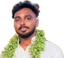 a man wearing a green lei around his neck