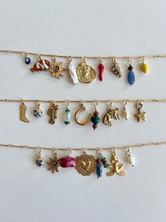 These one of a kind eclectic charm necklaces incorporate semiprecious stones, pearls, and vintage brass, pewter and gold plated charms.  Measurements: The 18KT gold-plated brass chain measures 16.5" plus a 2" chain extender.  Important Care Instructions: To ensure the longevity of your necklace, avoid exposure to excess moisture, and do not wear it in the shower or swimming pool. Also, I incorporate vintage raw brass charms in my designs. Brass and similar alloys develop an antique patina over time. If you prefer a shiny look, you can polish the charms with brasso. Artisan Gold Jewelry With Vintage Charm, Unique Charm Necklace For Good Luck, Unique Charms Necklace For Good Luck, Heirloom Charm Necklace With Pendant, Bohemian Pearl Charm Necklace As Gift, Bohemian Pearl Charm Necklace Gift, Souvenir Pendant Charm Necklaces, Brass Amulet Charm Necklaces, Brass Amulet Style Charm Necklaces