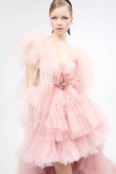 Description Pink High-low, Long dress Sleeveless Open neckline Lace, Tulle Dry Clean Made in Spain SKU 22-82 Tulle Short Dress, Pleated Gown, Bridal Consultant, Pink Tulle, Ruffled Sleeves, Lace Bodice, French Lace, Dusty Pink, Couture Fashion