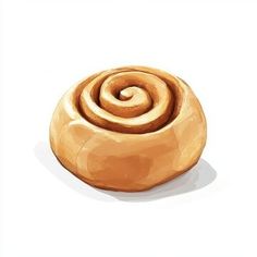 an illustration of a cinnamon roll on a white background