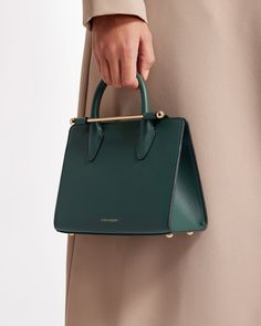 The Strathberry Mini Tote - Green Handbag Design, Luxury Leather Bag, Leather Tote Bags, Scotland Uk, Designer Purses, All I Ever Wanted, Handbag Heaven, Luxury Designer Handbags, Top Handle Handbags