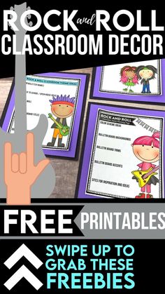 rock and roll classroom decor with free printables