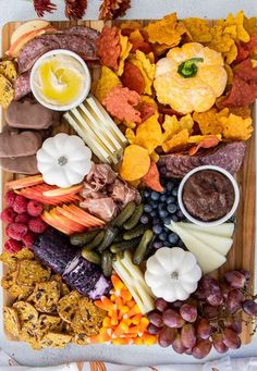 a platter filled with different types of food