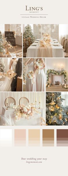 a wedding color scheme with white and brown